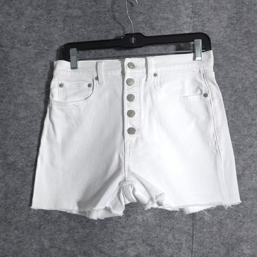 Gap Denim Shorts White Size 6 28 Cigarette Optic White Hot Pants For Good Cotton - Picture 3 of 15